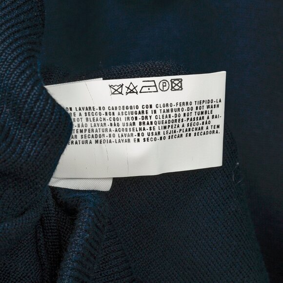 Armani Collezioni Navy Silk-Blend Knit Long Sleeve Polo - Picture 10 of 10